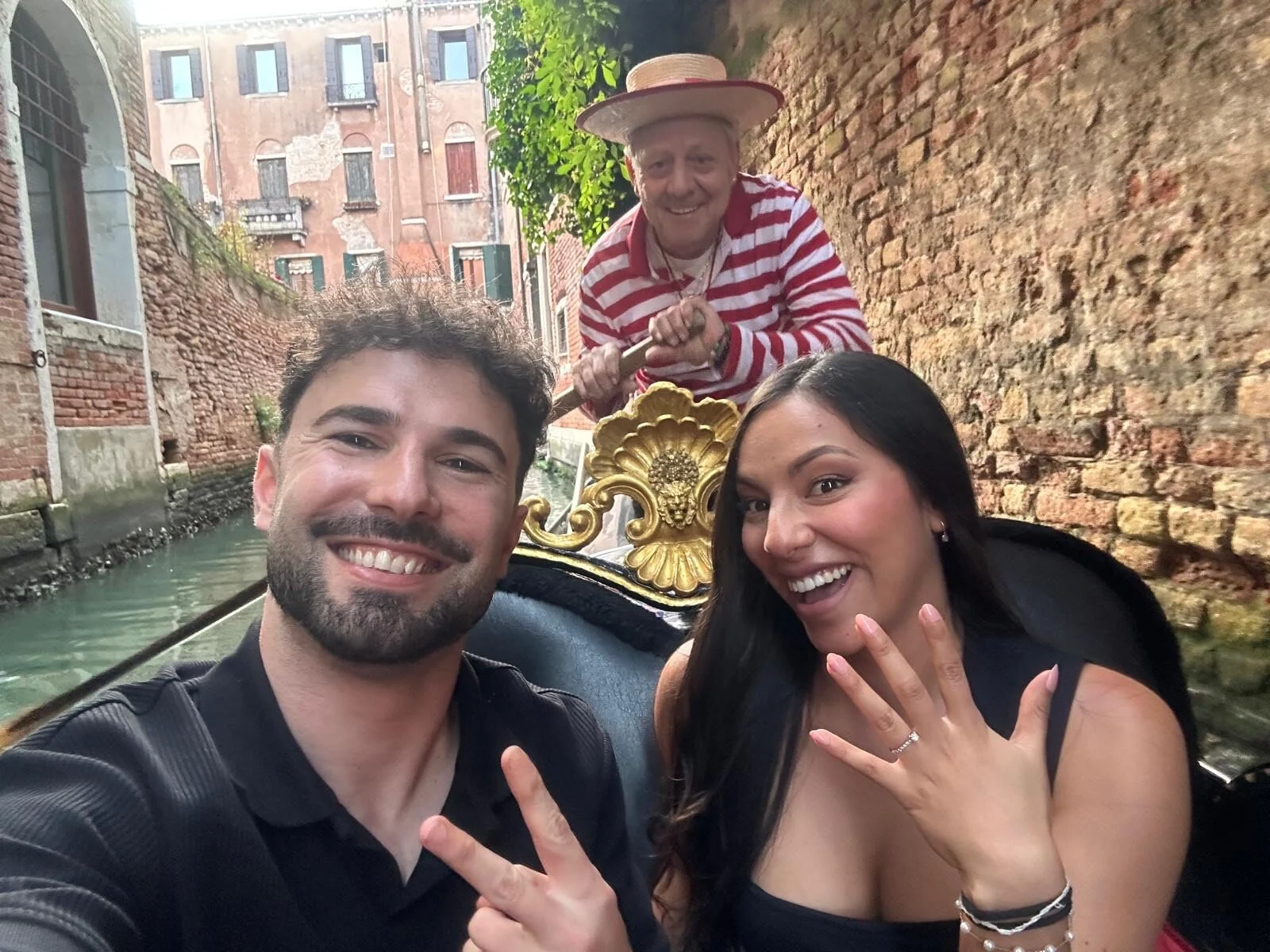 Catalina y David en Venecia el día de la pedida